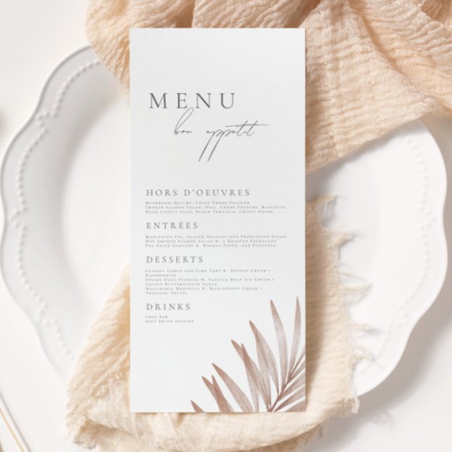 Menu Bohemian Pampas Grass (Criador carregado)