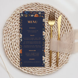 Menu Bohemian Rust Blue Country Weding