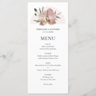 Menu Boho Arch Dusty Orchids Casamento Floral