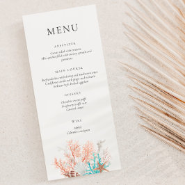 Menu Boho Beach Coral Reef