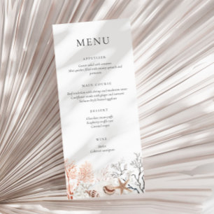 Menu Boho Beach Neutral Coral Reef
