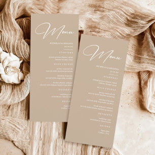 Menu Boho Beige Neutral Wedding