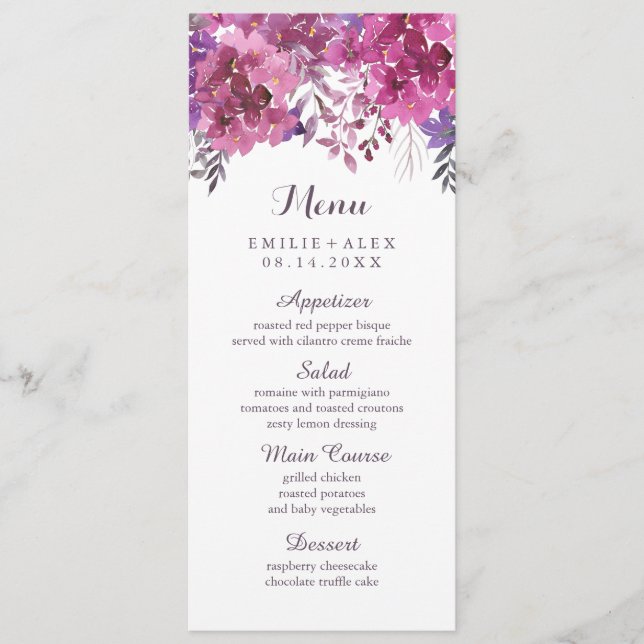 Menu Boho Botanicals Wedding (Frente)