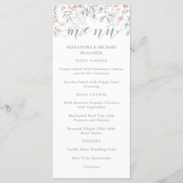Menu Boho Botânico Coral e Casamento de Cinzas