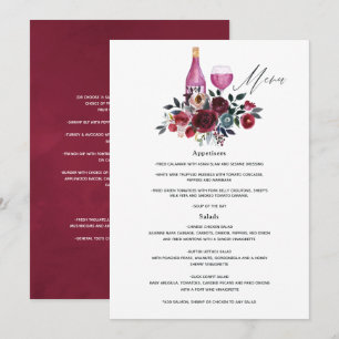 Menu Boho Burgundy e Provando de vinho Chá de panela