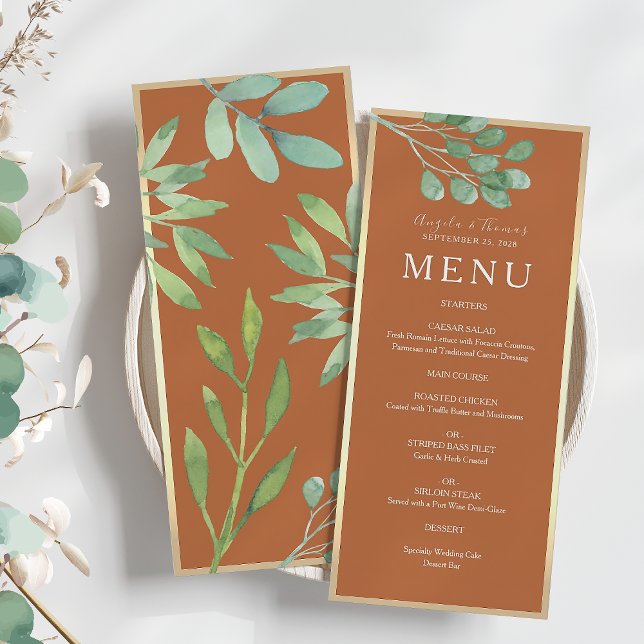 Menu Boho Burnt Orange Wedding (Criador carregado)
