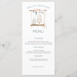 Menu Boho Cake Candle Florals Eucalyptus Wedding
