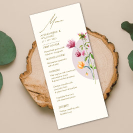 Menu Boho Casamento Único de Primavera Wildflower Whims