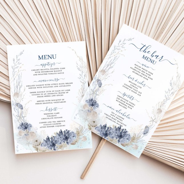 Menu Boho Chic Beach Destino Hampton Wedding (Criador carregado)