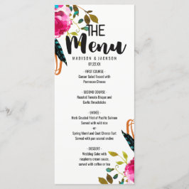 Menu Boho Chic Floral Watercolor