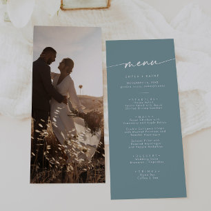 Menu Boho Chic Seafoam Casamento Foto de Teal