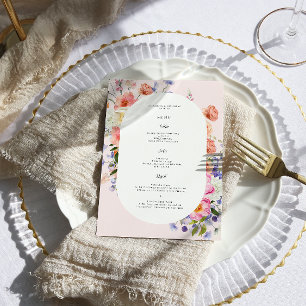 Menu Boho Colorful Wildflower