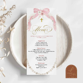 Menu Boho Cor-de-rosa cor-de-rosa Primeiro Cardápio Sag