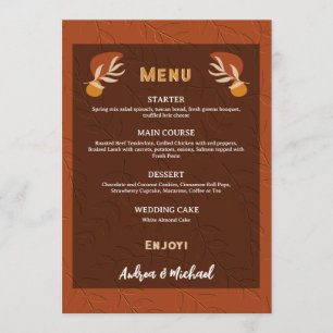 Menu Boho Cute Vintage Terracotta Rust Orange