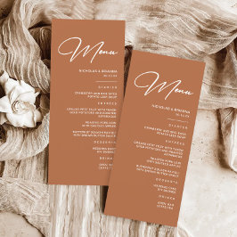 Menu Boho Desert Burnt Orange Wedding