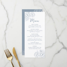 Menu Boho Floral Boho Azul, Duplo Sento, Bebida Floral+