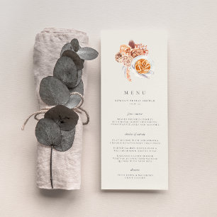 Menu Boho Floral Tema do Café Chá de panela Brunch