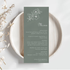 Menu Boho Green Destination Floral Wedding