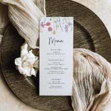 Menu Boho Janto Casamento de Flores Selvagem