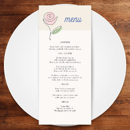Menu Boho Minimalista Primavera Floral Wedding