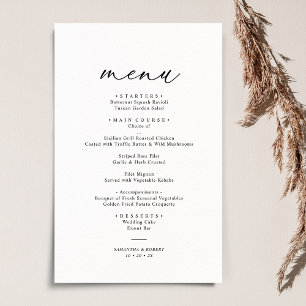 Menu Boho Neutral Blush Elegant Wedding