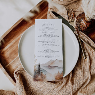 Menu Boho Outdoor Mountain WedMenu