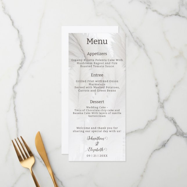 Menu Boho Pampas Grass Wedding (Frente/Verso In Situ)
