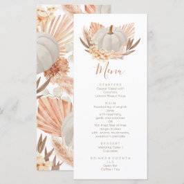 Menu Boho Pampas white Pumpkin fall