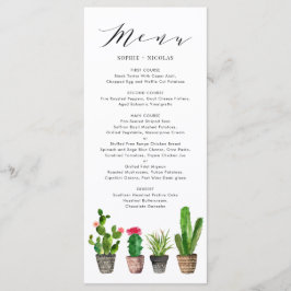 Menu Boho Potted Succulents and Cactus Summer Wedding