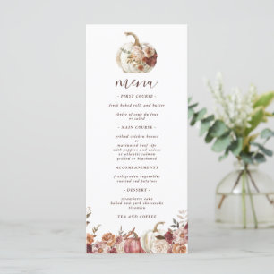 Menu Boho Pumpkin Autumn Blothday