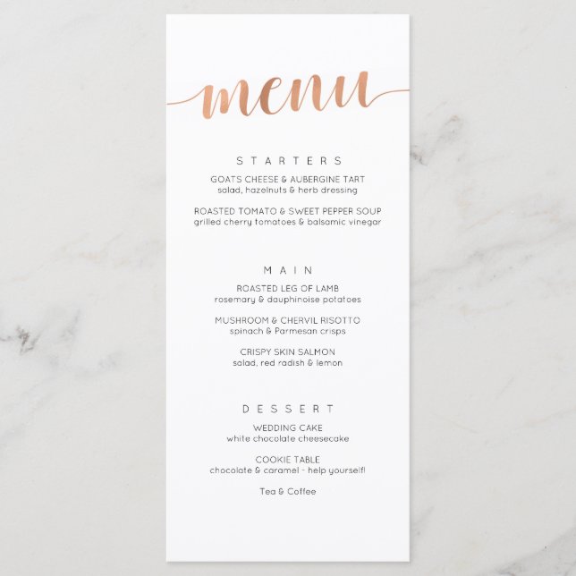 Menu Boho Rosa Dourado Wedding (Frente)