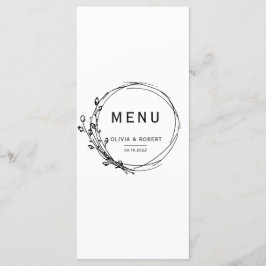 Menu Boho Rustic Style Simple Floral Weding Simples