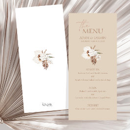 Menu Boho Terracotta Beige Pampas Grass Casamento Flora