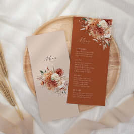 Menu Boho Terracotta Dahlia Rosa Elegante Casamento