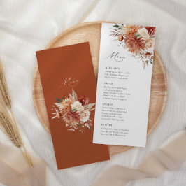 Menu Boho Terracotta Dahlia Rosa Elegante Casamento