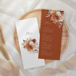 Menu Boho Terracotta Dahlia Rosa Elegante Casamento