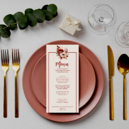 Menu Boho Terracotta Fall Janta Casamento de Buquê Flor