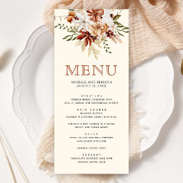 Menu Boho Terracotta Floral Wildflower Wedam