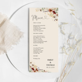 Menu Boho Tiny Wildflower