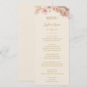 Menu Boho Tropical Botânica Janto de Casamento de Ma