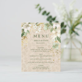 Menu Boho Vintage Floral Botânico Wedding