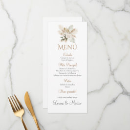 Menu Boho Wedding Espanhol