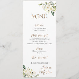 Menu Boho Wedding Espanhol