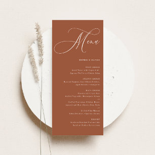 Menu Boho Whimsical Calliografia Terracotta Wedding