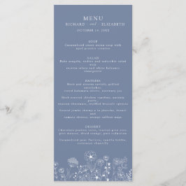 Menu Boho Wildflower Modern Watercolor Casamento