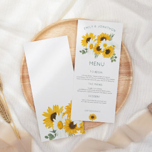 Menu Boho Wildflower Sunflower Deixa Casamento