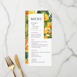 Menu Boho Wildflower Wedding
