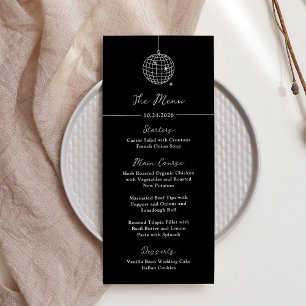 Menu Bola de Disco Mínima   Casamento Negro