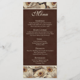 Menu Bold Anemones Aesthetic Garden Wedding