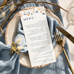 Menu Bold Elegant Floral Wedding Flat
